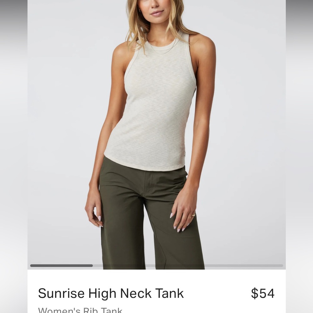 Vuori Sunrise High Neck Tank in Dune Medium